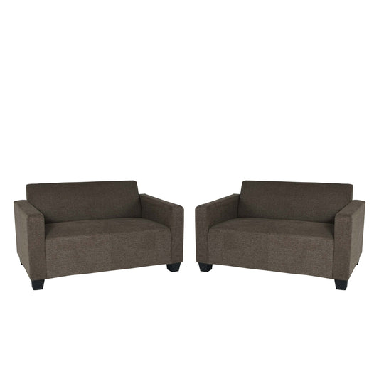 Cosmo Casa - Bankstel - 2× 2-zitsbank - Stof textiel - Bruin