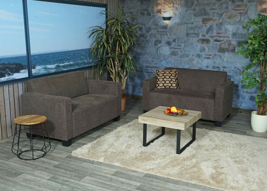 Cosmo Casa - Bankstel - 2× 2-zitsbank - Stof textiel - Bruin