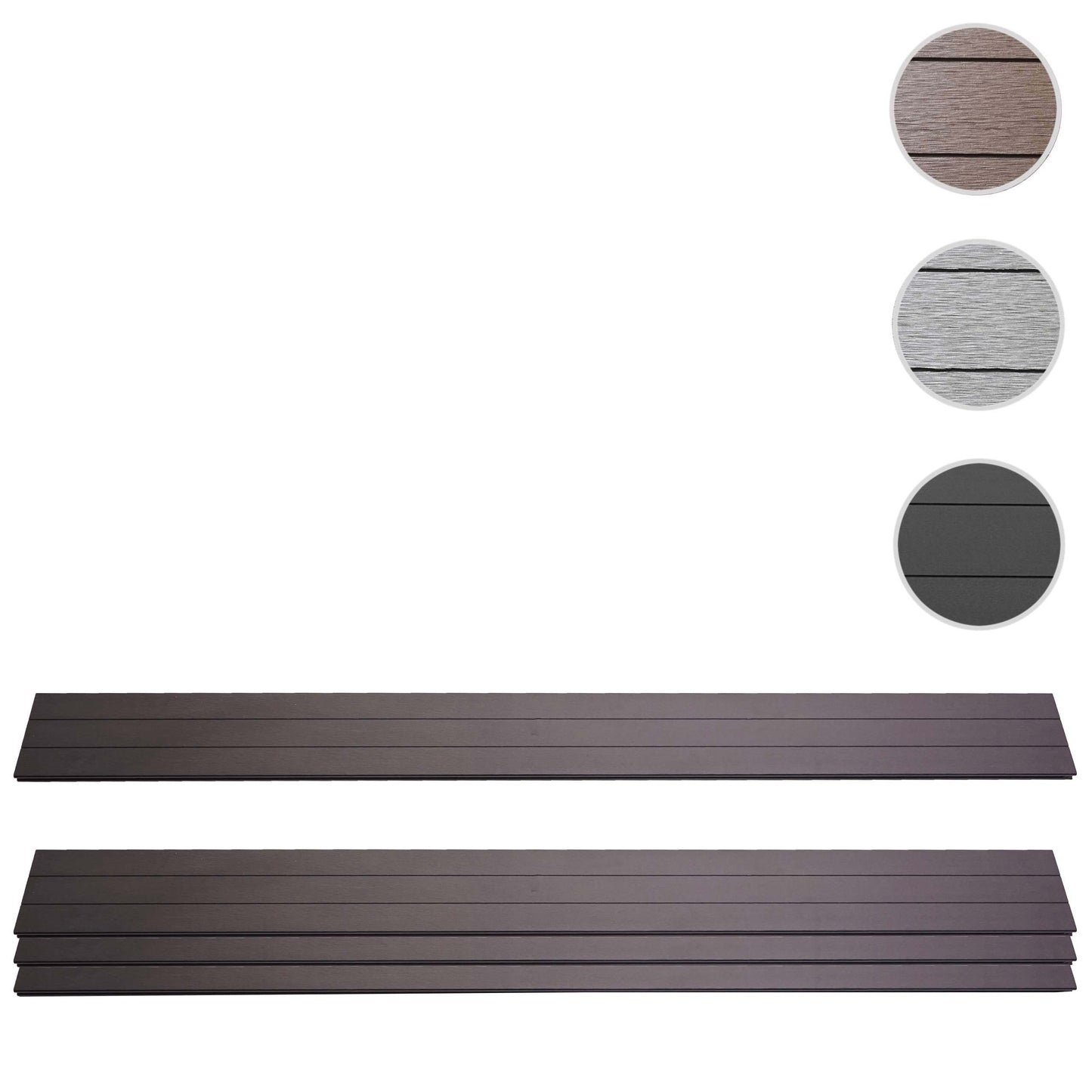 Cosmo Casa - Set van 4 Lamellen voor WPC Privacyscherm Sarthe - Windbeschermingsplanken - WPC - Antraciet - ca. 1 m² - 180 cm