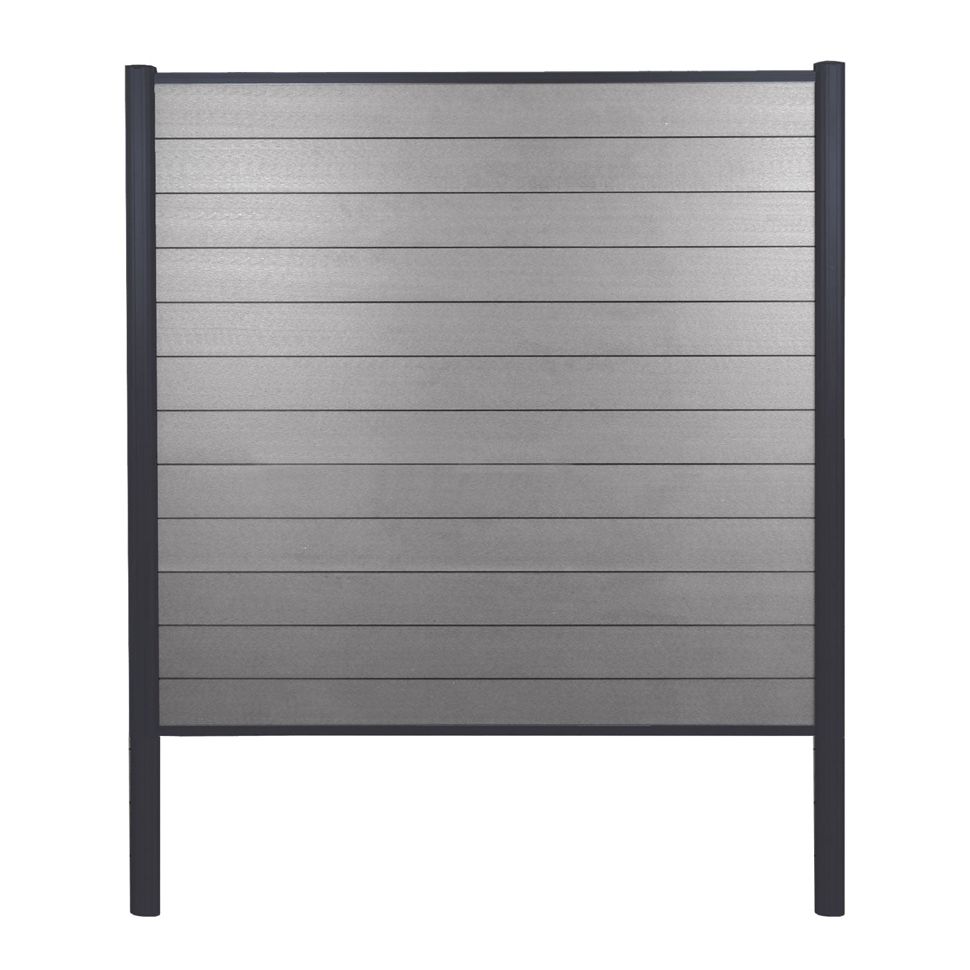 Cosmo Casa - WPC Privacyscherm Sarthe - Windscherm & Basiselement - Aluminium Palen om in Beton te Plaatsen - Grijs - 1,90 m