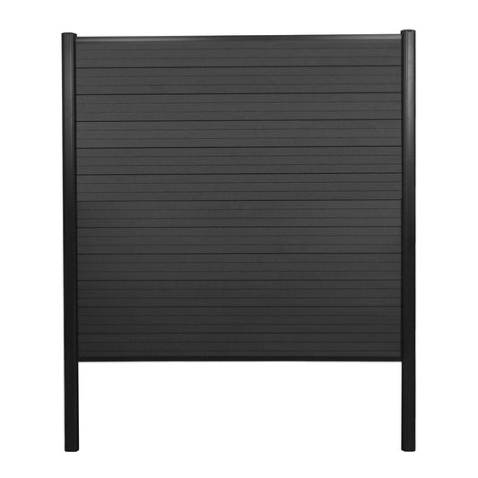 Cosmo Casa - WPC Privacyscherm Sarthe - Windscherm & Basiselement - Aluminium Palen om in Beton te Plaatsen - Antraciet - 1,90 m