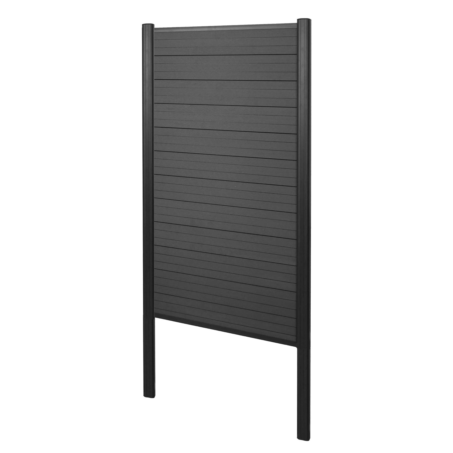 Cosmo Casa - WPC Privacyscherm Sarthe - Windscherm & Smal Basiselement - Aluminium Palen om in Beton te Plaatsen - Antraciet - 1,00 m