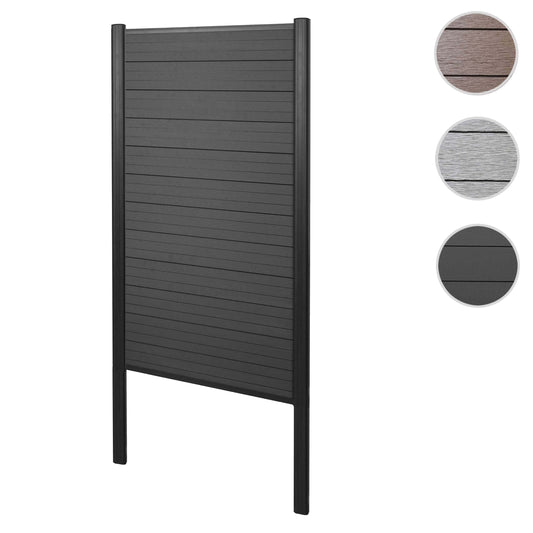 Cosmo Casa - WPC Privacyscherm Sarthe - Windscherm & Smal Basiselement - Aluminium Palen om in Beton te Plaatsen - Antraciet - 1,00 m