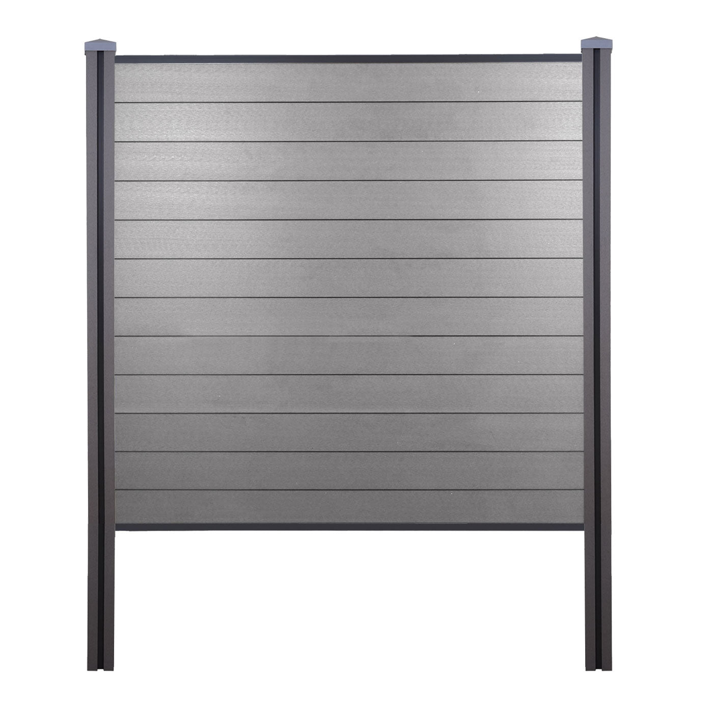 Cosmo Casa - Privacyscherm Sarthe - Windscherm met paal voor inbeton - WPC - Grijs - Basiselement 195 cm