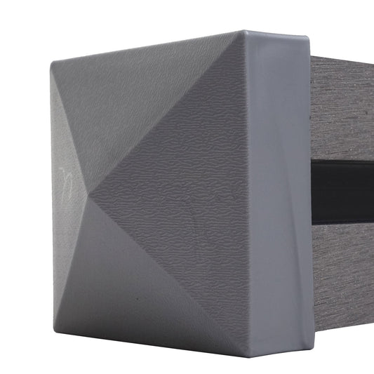 Cosmo Casa - Privacyscherm Sarthe - Windscherm met paal voor inbeton - WPC - Grijs - Basiselement 195 cm