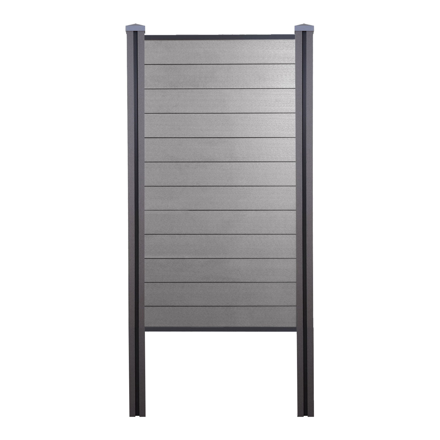 Cosmo Casa - Privacyscherm Sarthe - Windscherm met paal voor inbeton - WPC - Grijs - Smal basiselement 105 cm