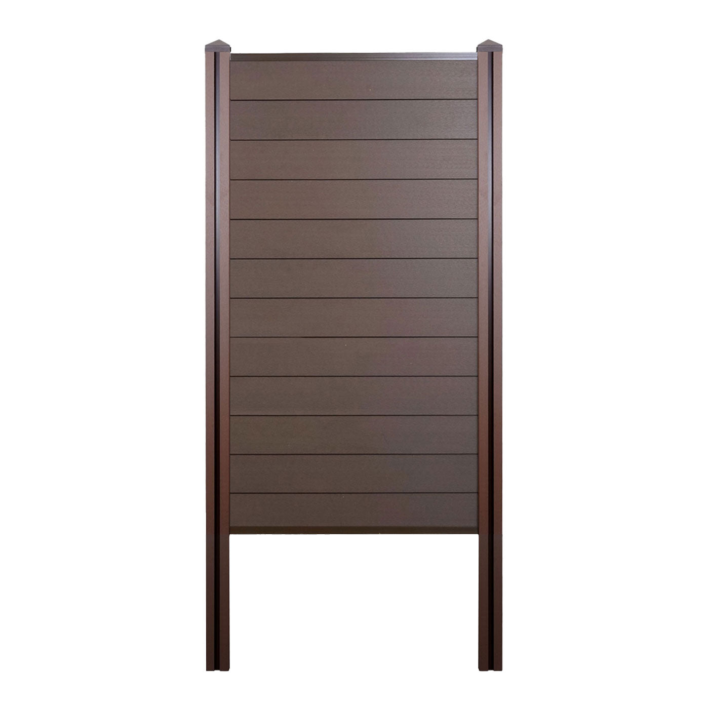 Cosmo Casa - Privacyscherm Sarthe - Windscherm met paal voor inbeton - WPC - Bruin - Smal basiselement 105 cm