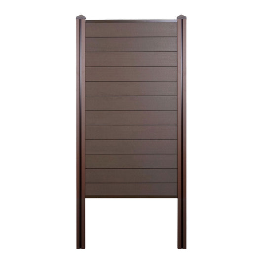 Cosmo Casa - Privacyscherm Sarthe - Windscherm met paal voor inbeton - WPC - Bruin - Smal basiselement 105 cm