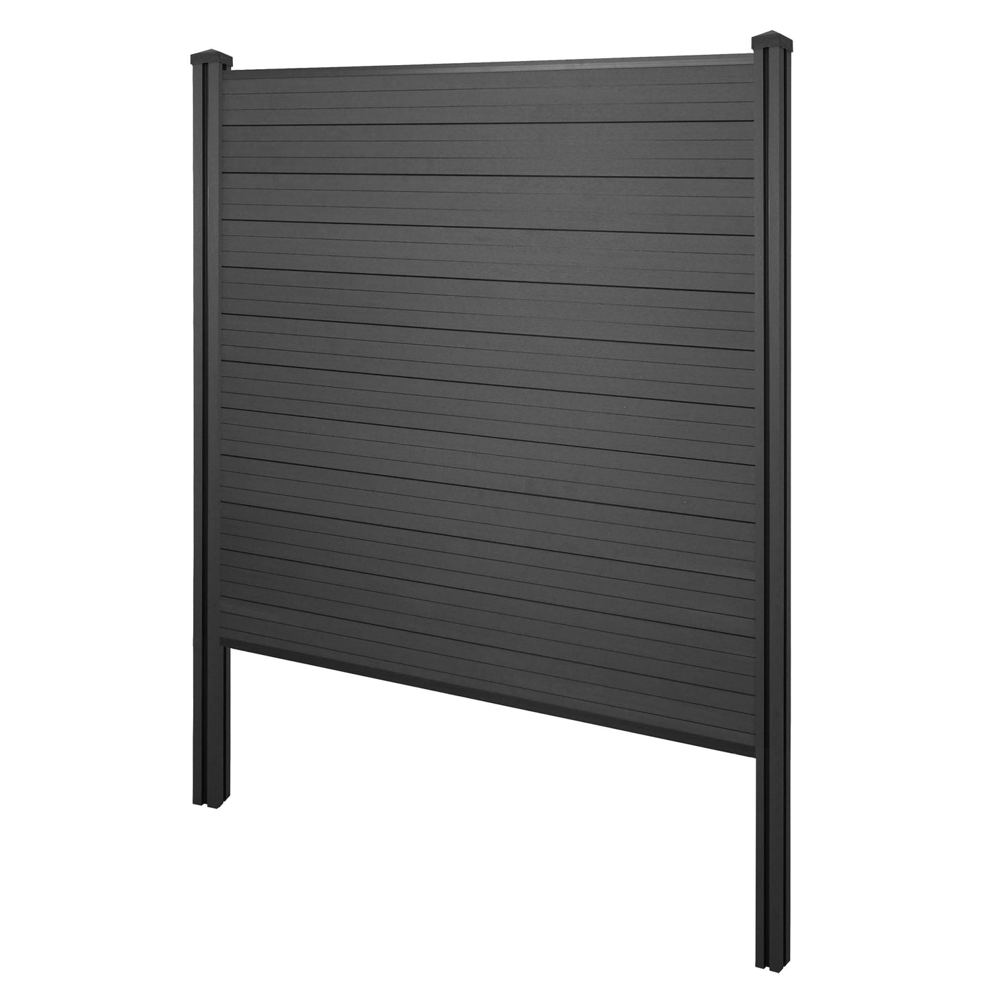 Cosmo Casa - Privacyscherm Sarthe - Windscherm met paal voor inbeton - WPC - Antraciet - Basiselement 195 cm