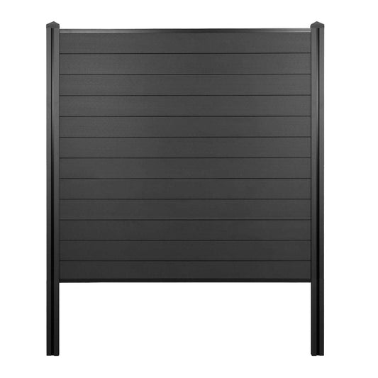 Cosmo Casa - Privacyscherm Sarthe - Windscherm met paal voor inbeton - WPC - Antraciet - Basiselement 195 cm