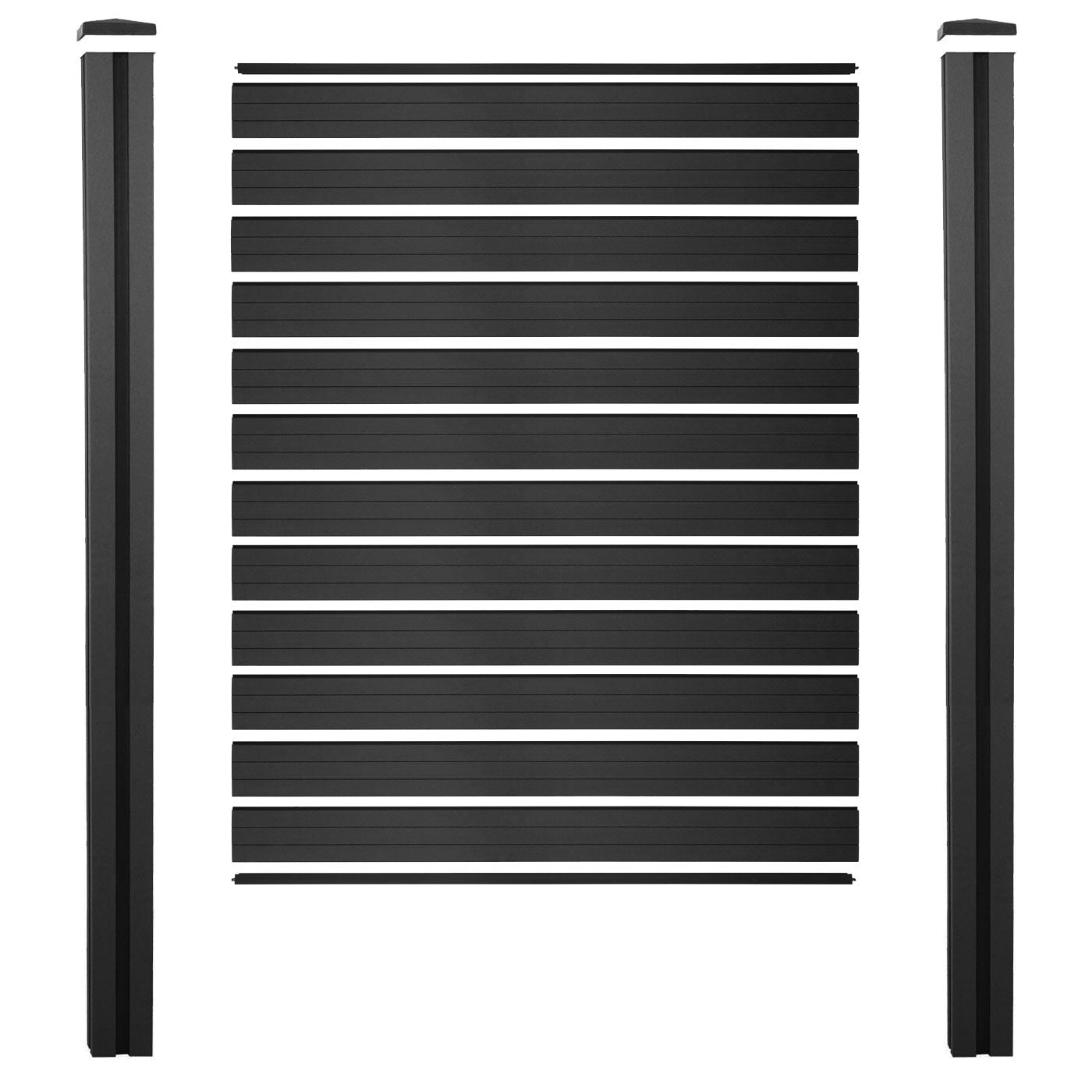 Cosmo Casa - Privacyscherm Sarthe - Windscherm met paal voor inbeton - WPC - Antraciet - Basiselement 195 cm