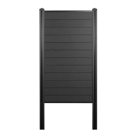 Cosmo Casa - Privacyscherm Sarthe - Windscherm met paal voor inbeton - WPC - Antraciet - Smal basiselement 105 cm