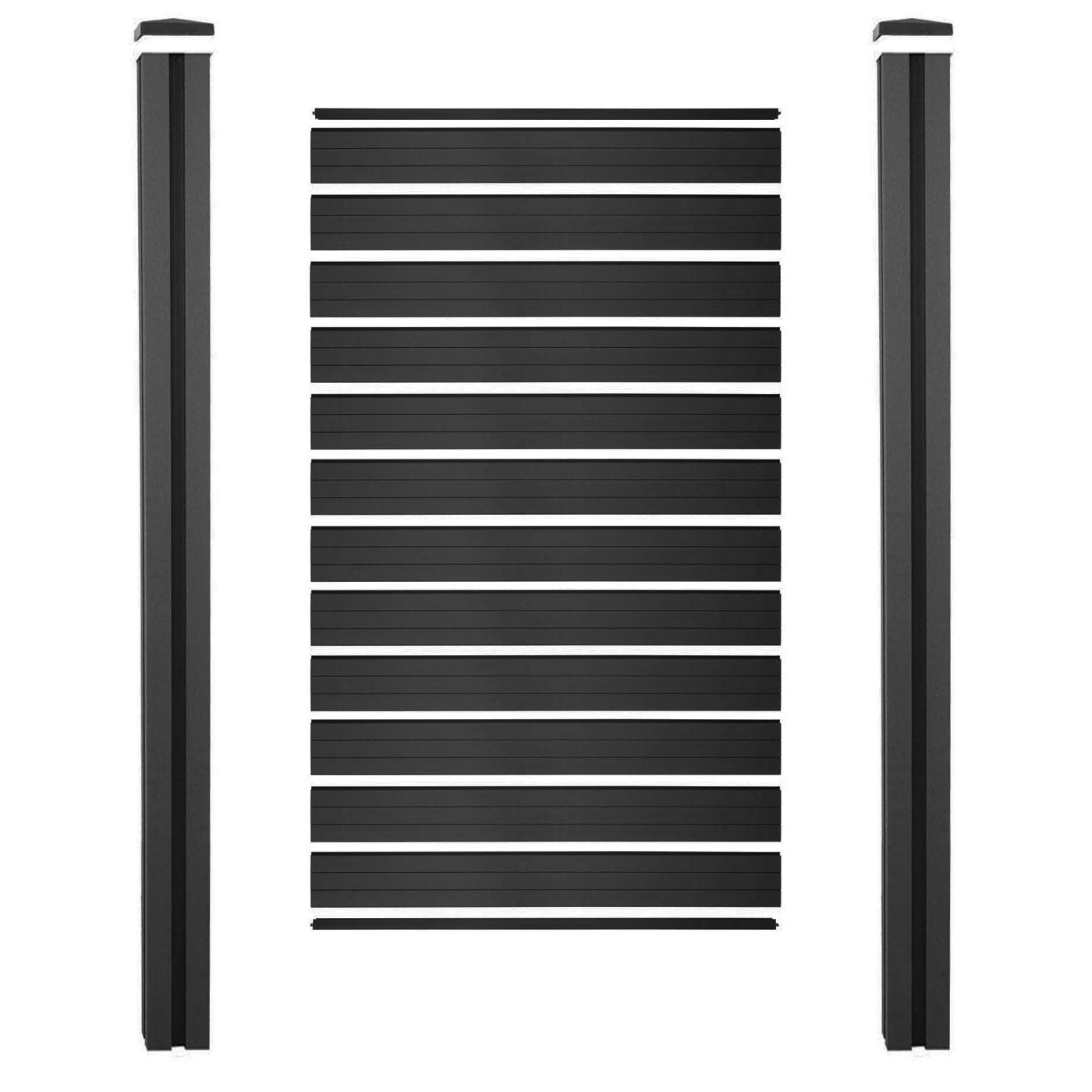 Cosmo Casa - Privacyscherm Sarthe - Windscherm met paal voor inbeton - WPC - Antraciet - Smal basiselement 105 cm