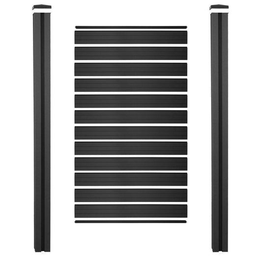 Cosmo Casa - Privacyscherm Sarthe - Windscherm met paal voor inbeton - WPC - Antraciet - Smal basiselement 105 cm