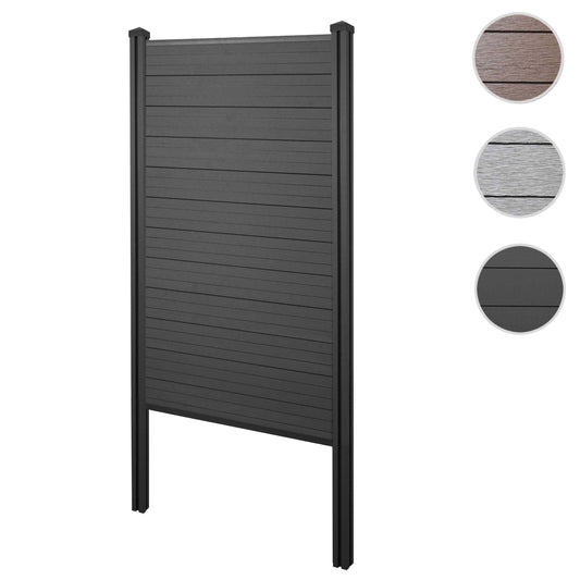 Cosmo Casa - Privacyscherm Sarthe - Windscherm met paal voor inbeton - WPC - Antraciet - Smal basiselement 105 cm