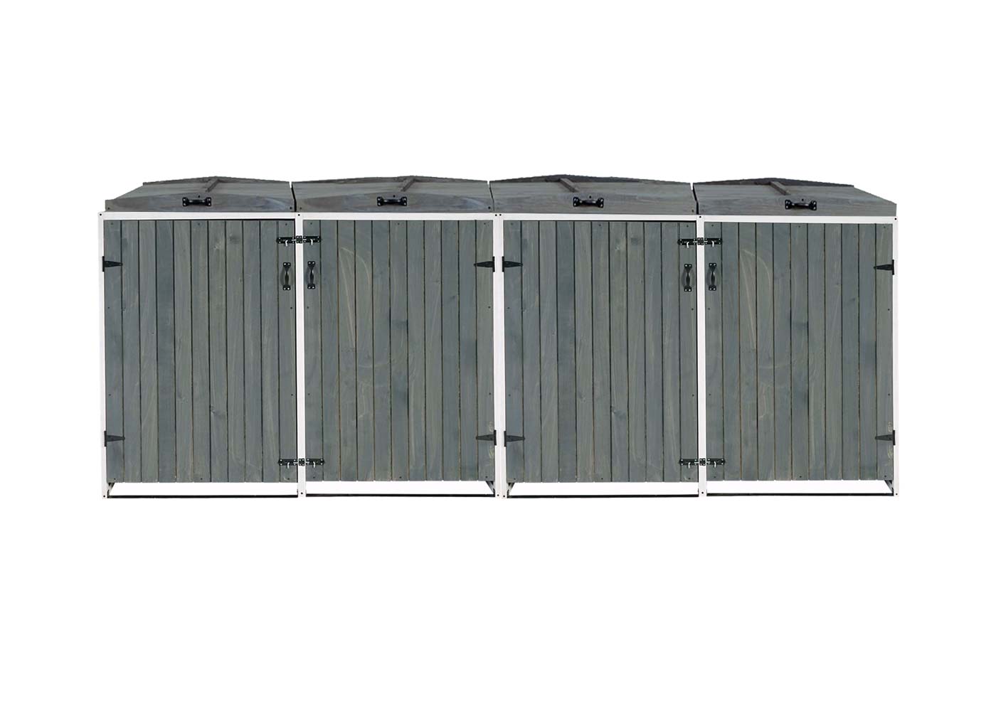 Cosmo Casa - Afvalbakbekleding - Uitbreidbaar - Hout - Grijs-wit - 126×316×98 cm