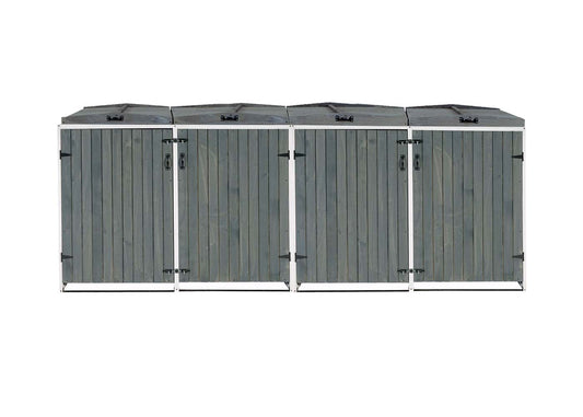 Cosmo Casa - Afvalbakbekleding - Uitbreidbaar - Hout - Grijs-wit - 126×316×98 cm