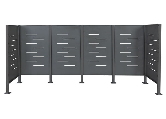 Cosmo Casa - Vuilnisbakopslag - Frame - Metaal - Antraciet - 150×325×85 cm