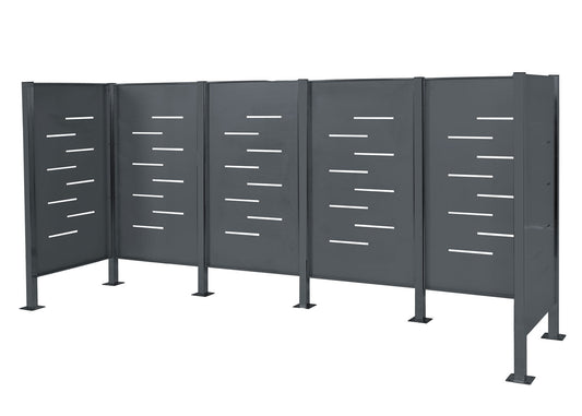 Cosmo Casa - Vuilnisbakopslag - Frame - Metaal - Antraciet - 150×325×85 cm