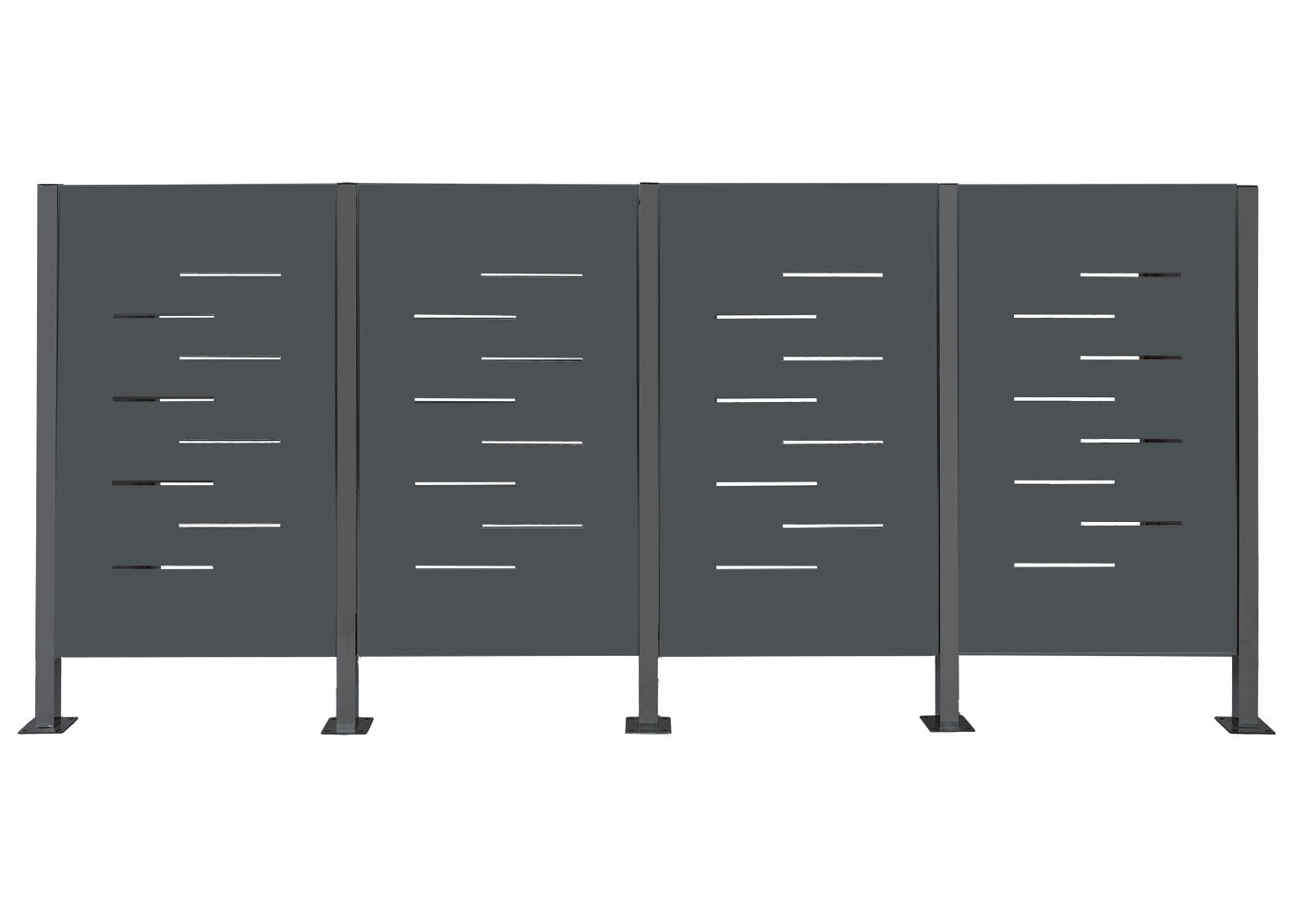 Cosmo Casa - Vuilnisbakopslag - Frame - Metaal - Antraciet - 150×325×85 cm