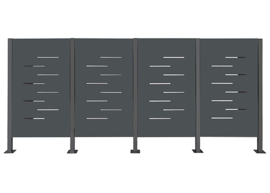 Cosmo Casa - Vuilnisbakopslag - Frame - Metaal - Antraciet - 150×325×85 cm
