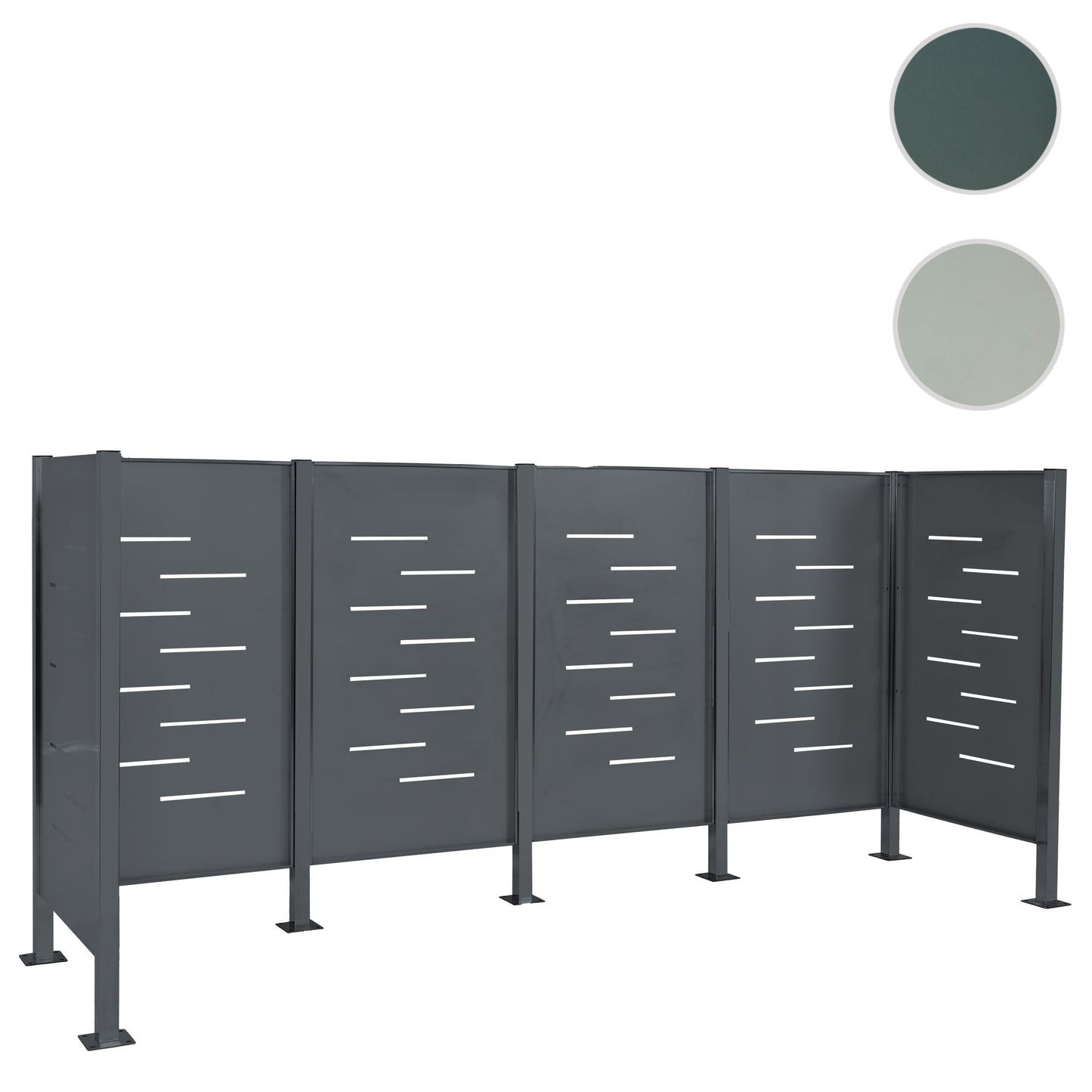 Cosmo Casa - Vuilnisbakopslag - Frame - Metaal - Antraciet - 150×325×85 cm