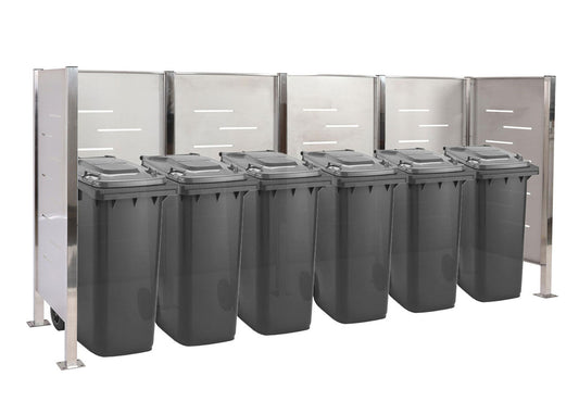 Cosmo Casa - Vuilnisbakhek - Robuuste RVS-constructie - RVS - Zilver - 150×325×85 cm