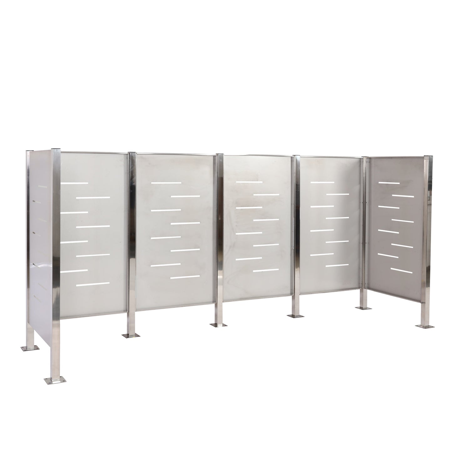 Cosmo Casa - Vuilnisbakhek - Robuuste RVS-constructie - RVS - Zilver - 150×325×85 cm