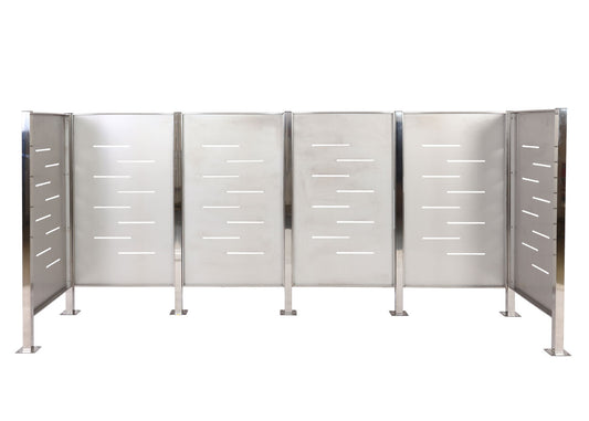 Cosmo Casa - Vuilnisbakhek - Robuuste RVS-constructie - RVS - Zilver - 150×325×85 cm