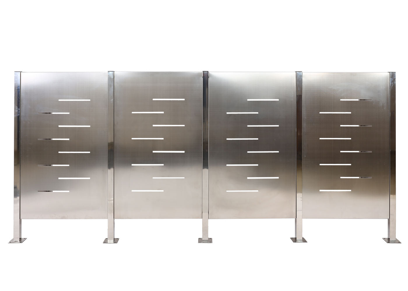 Cosmo Casa - Vuilnisbakhek - Robuuste RVS-constructie - RVS - Zilver - 150×325×85 cm