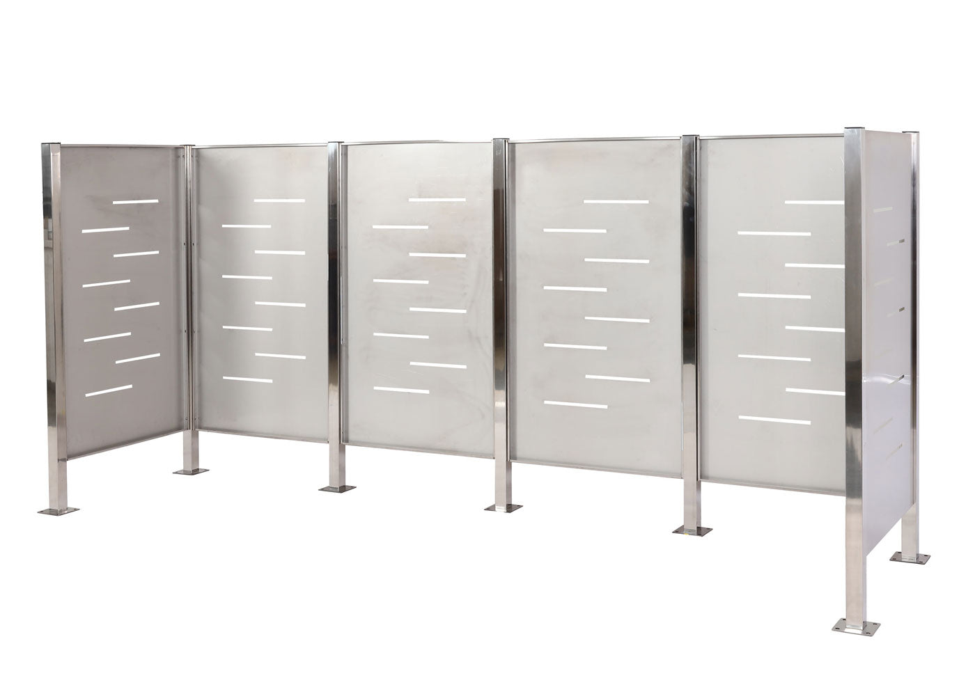 Cosmo Casa - Vuilnisbakhek - Robuuste RVS-constructie - RVS - Zilver - 150×325×85 cm