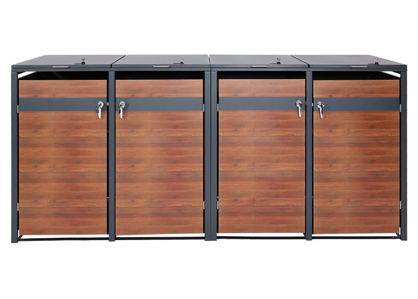 Cosmo Casa - Set van 4 Vuilnisbakbekleding - Uitbreidbaar - Metaal - Kersenhoutlook - Donkerbruin