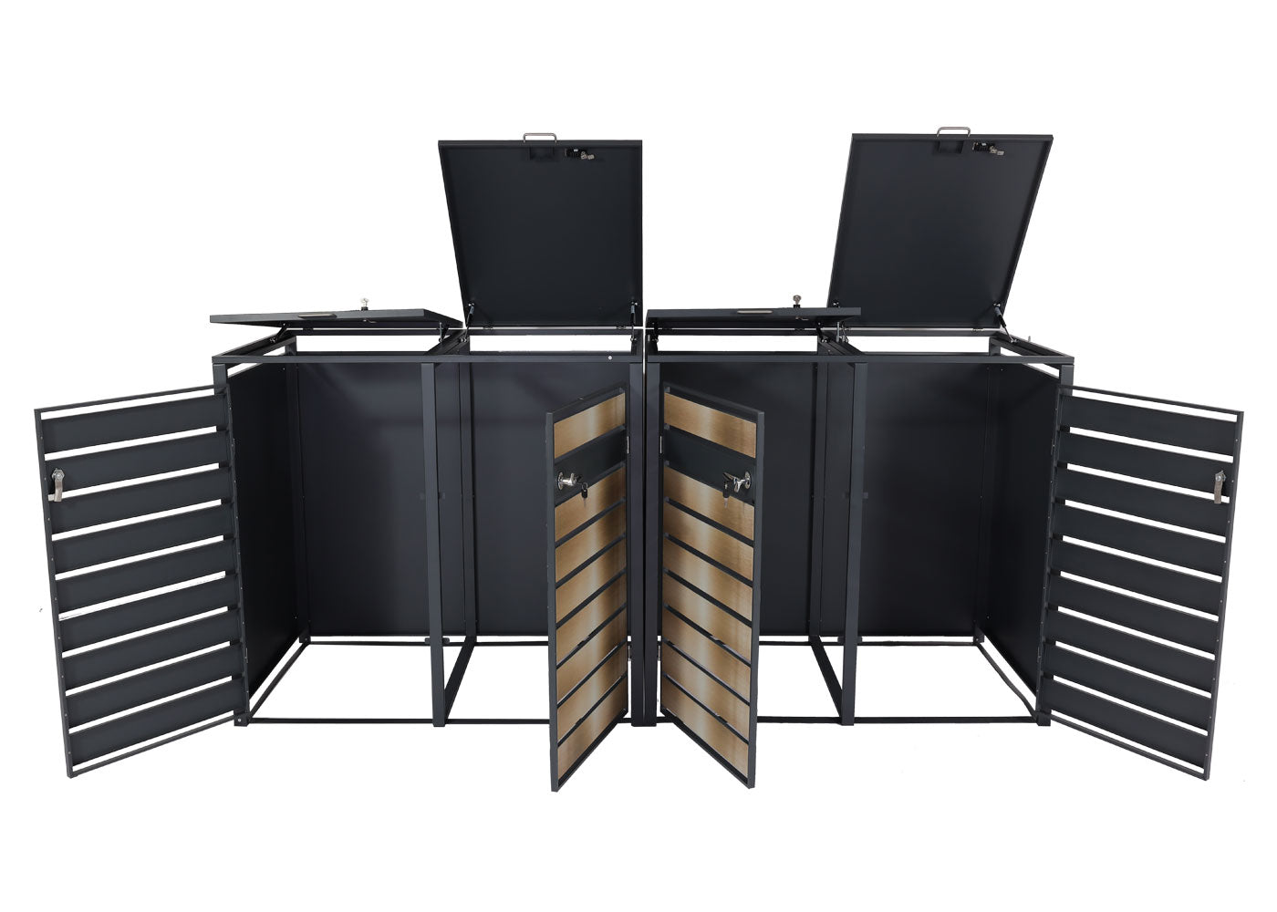 Cosmo Casa - Vuilnisbakbekleding - Set van 4 - Metaal & Goudlook - Antraciet