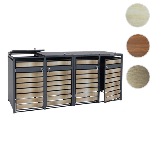 Cosmo Casa - Vuilnisbakbekleding - Set van 4 - Metaal & Goudlook - Antraciet