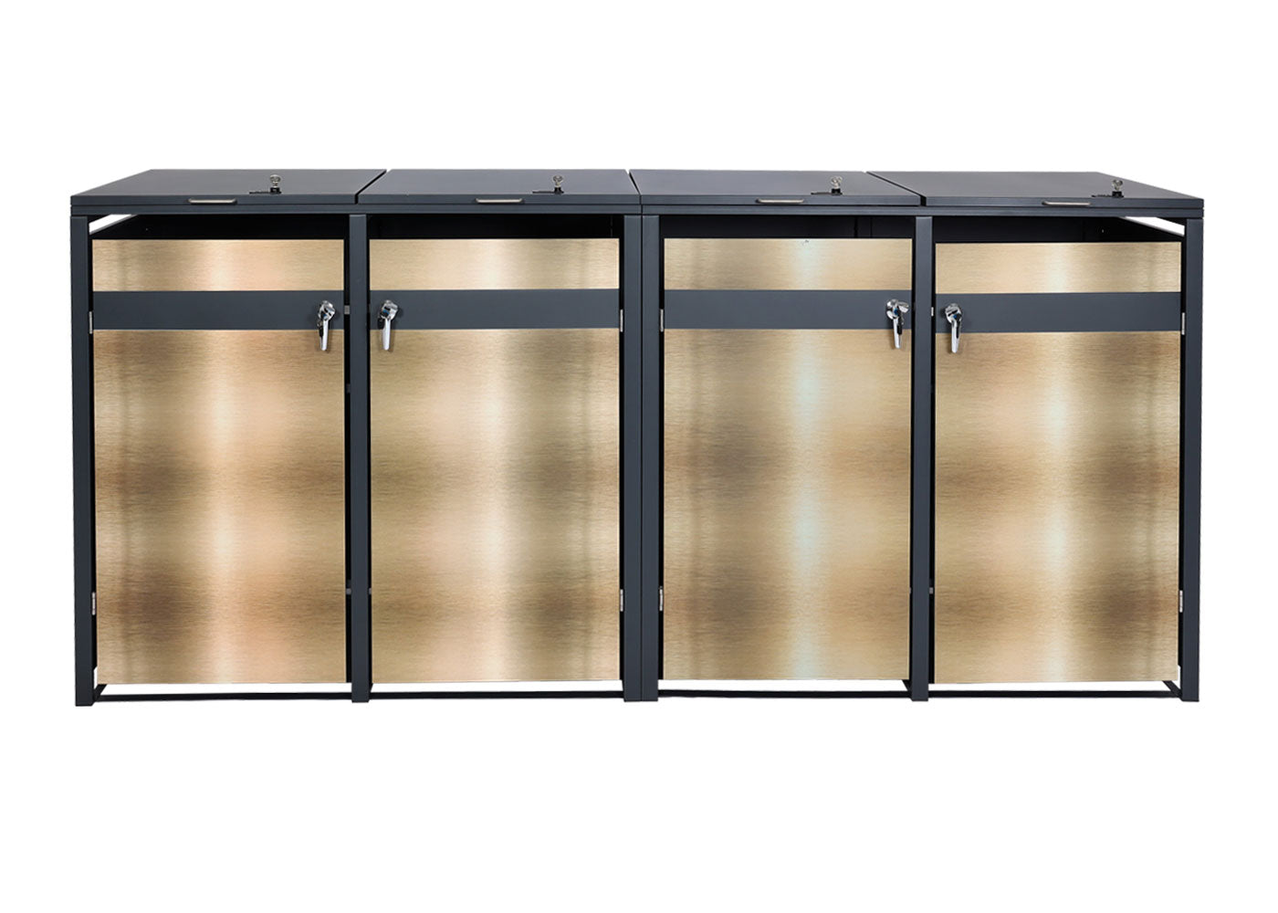 Cosmo Casa - Set van 4 Vuilnisbakbekleding - Uitbreidbaar - Metaal - Antraciet-Goud