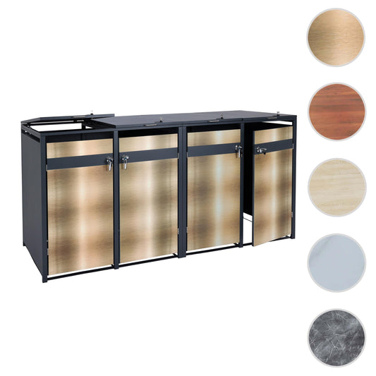 Cosmo Casa - Set van 4 Vuilnisbakbekleding - Uitbreidbaar - Metaal - Antraciet-Goud