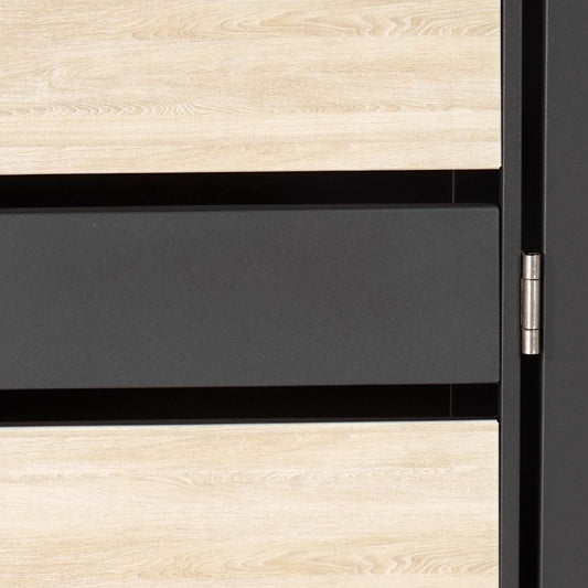 Cosmo Casa - XL Afvalcontainerbekleding - Afvalbak - Metaal - Antraciet & Beukenhoutlook - Lichtbruin - 118 kg