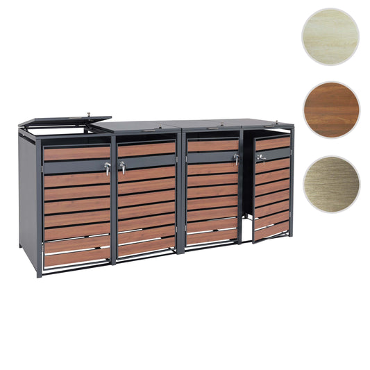 Cosmo Casa - XL Afvalbakbekleding - Afvalcontainerbak - Metaal - Antraciet & Kersenhoutlook - Donkerbruin