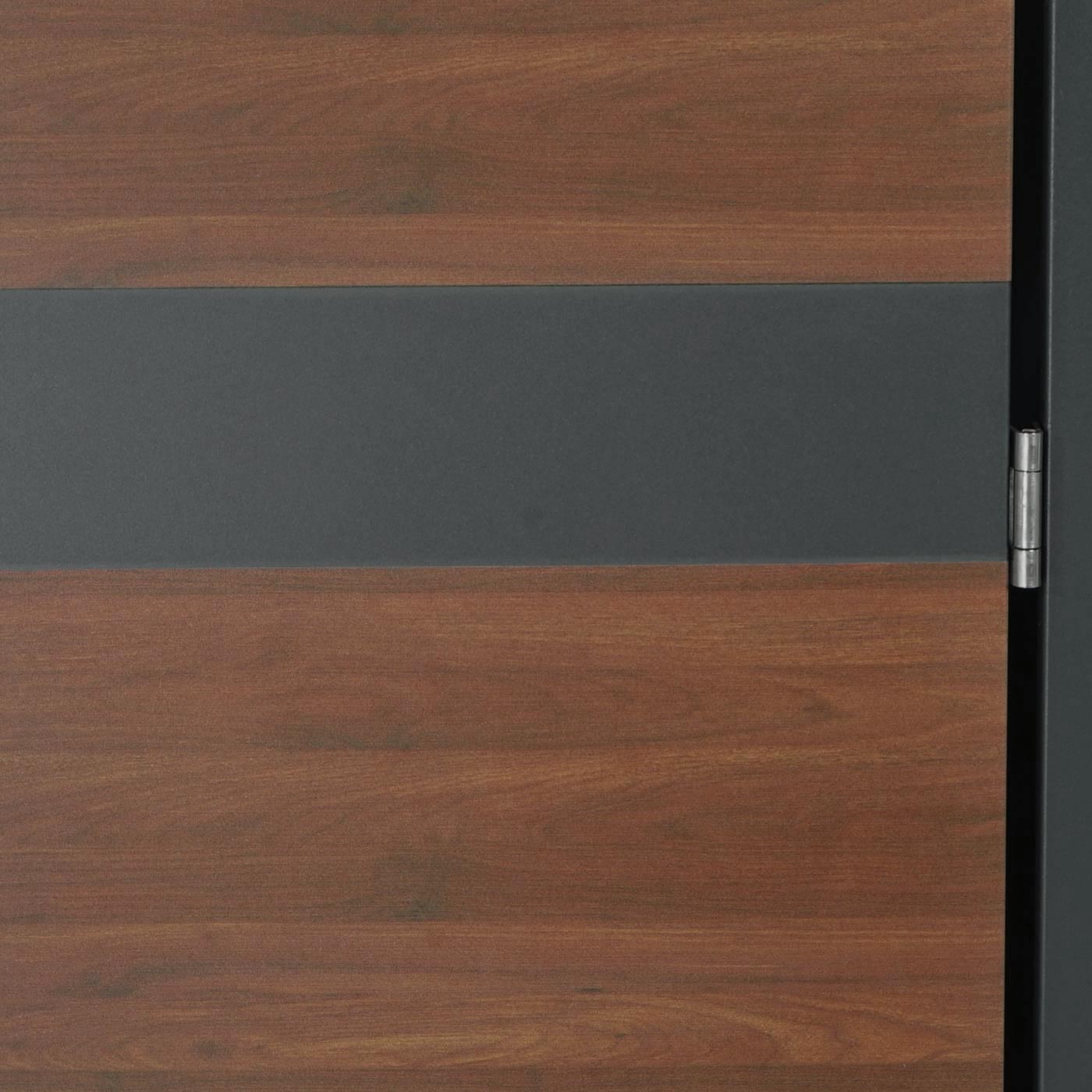 Cosmo Casa - XL Afvalbakbekleding - Afvalcontainerbak - Metaal - Antraciet & Kersenhoutlook - Donkerbruin