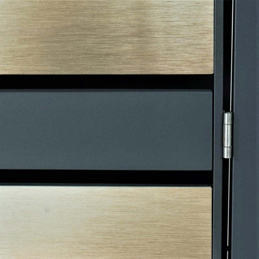 Cosmo Casa - XL Afvalcontainerhoes - Afvalcontainerdoos - Metaal - Antraciet & Goud - 118 kg