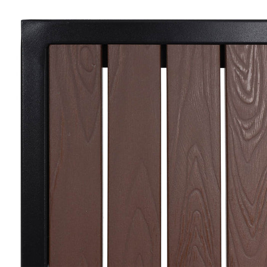 Cosmo Casa - Set van 4 Tuinstoelen en Tafel - Gastro Outdoor Coating - Aluminium Houtlook - Zwart & Donkerbruin