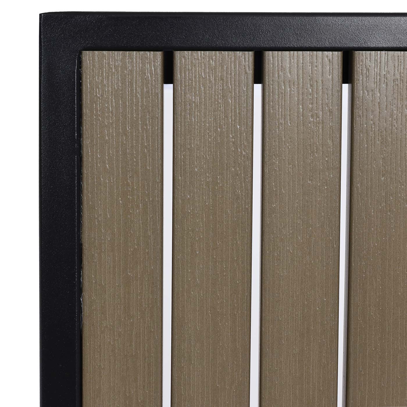 Cosmo Casa - Set van 4 Tuinstoelen en Tafel - Gastro Outdoor Coating - Aluminium Houtlook - Zwart & Grijs