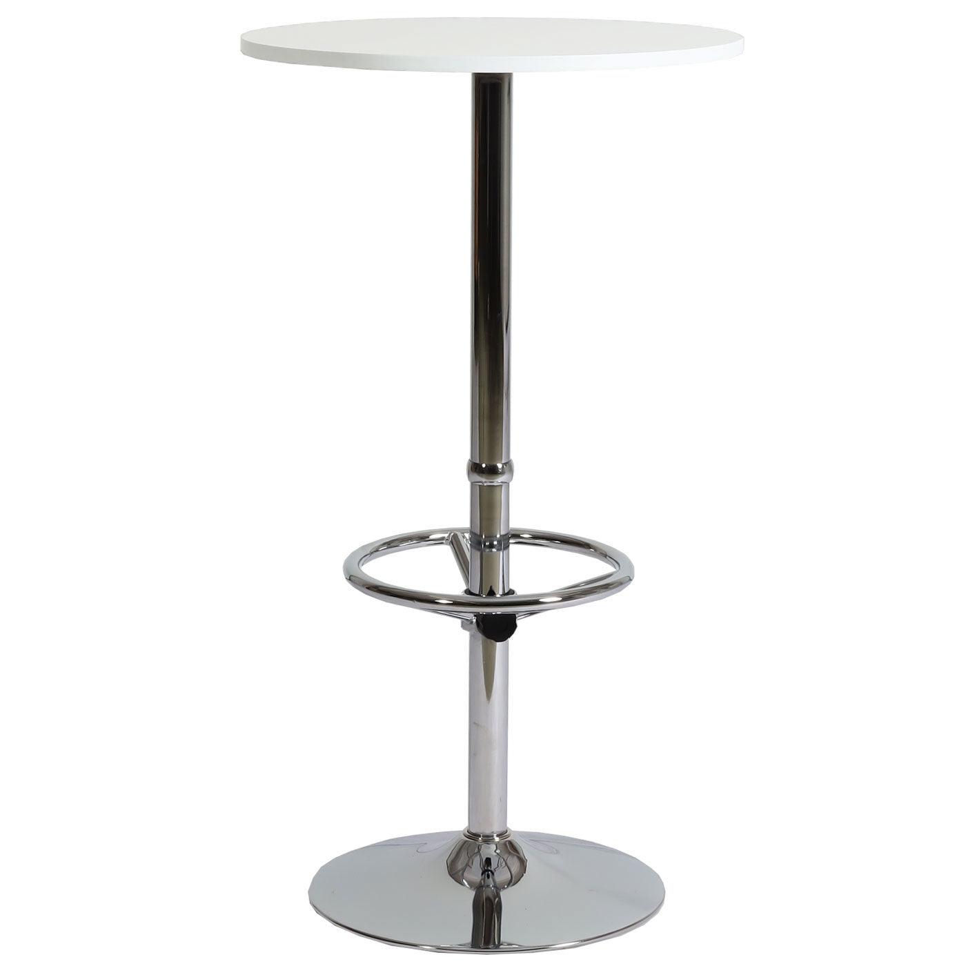 Cosmo Casa - Bartafel - Bistrotafel - Ontvangsttafel - Bari met Voetsteun - 60 cm - Wit