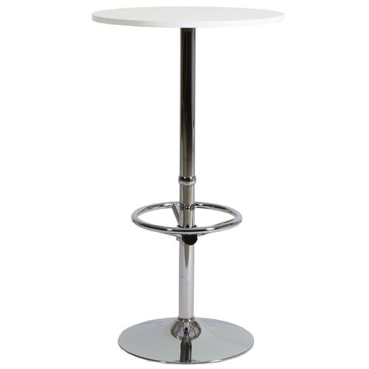 Cosmo Casa - Bartafel - Bistrotafel - Ontvangsttafel - Bari met Voetsteun - 60 cm - Wit