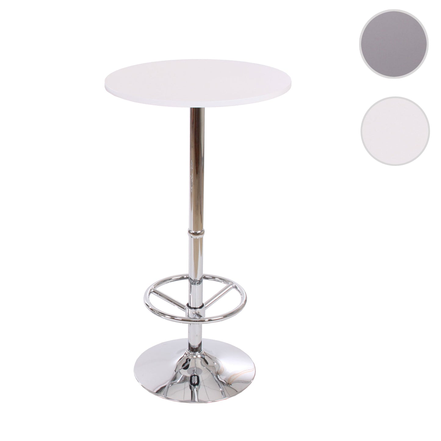 Cosmo Casa - Bartafel - Bistrotafel - Ontvangsttafel - Bari met Voetsteun - 60 cm - Wit