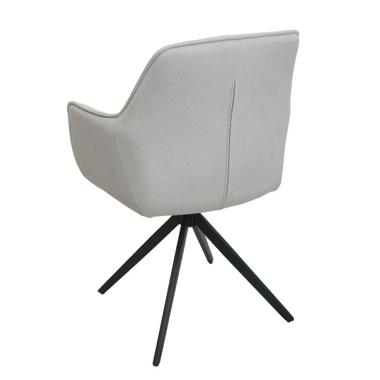 Cosmo Casa - Set van 6 Eetkamerstoelen - Draaibaar - Textiel - Crème-Beige