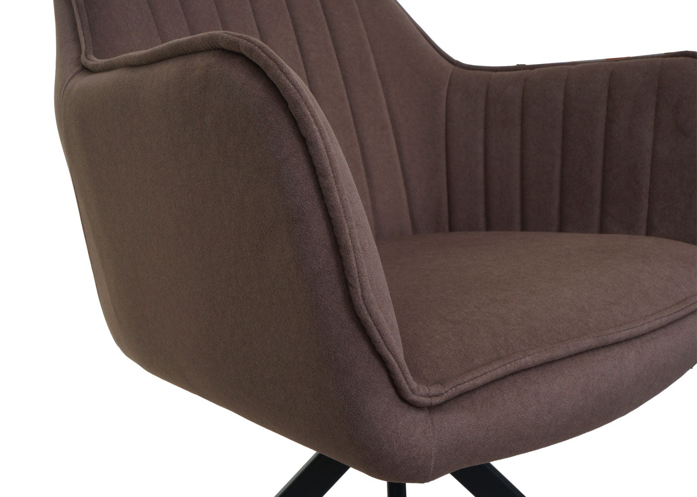 Cosmo Casa - Set van 6 Eetkamerstoelen - Draaibaar - Textiel - Bruin