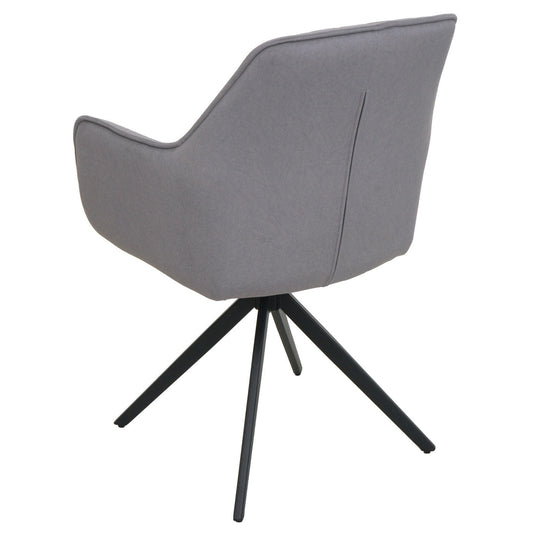 Cosmo Casa - Set van 6 Eetkamerstoelen - Draaibaar - Textiel - Lichtgrijs