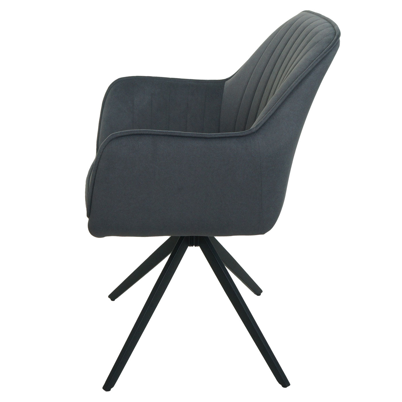 Cosmo Casa - Set van 6 Eetkamerstoelen - Draaibaar - Textiel - Antraciet