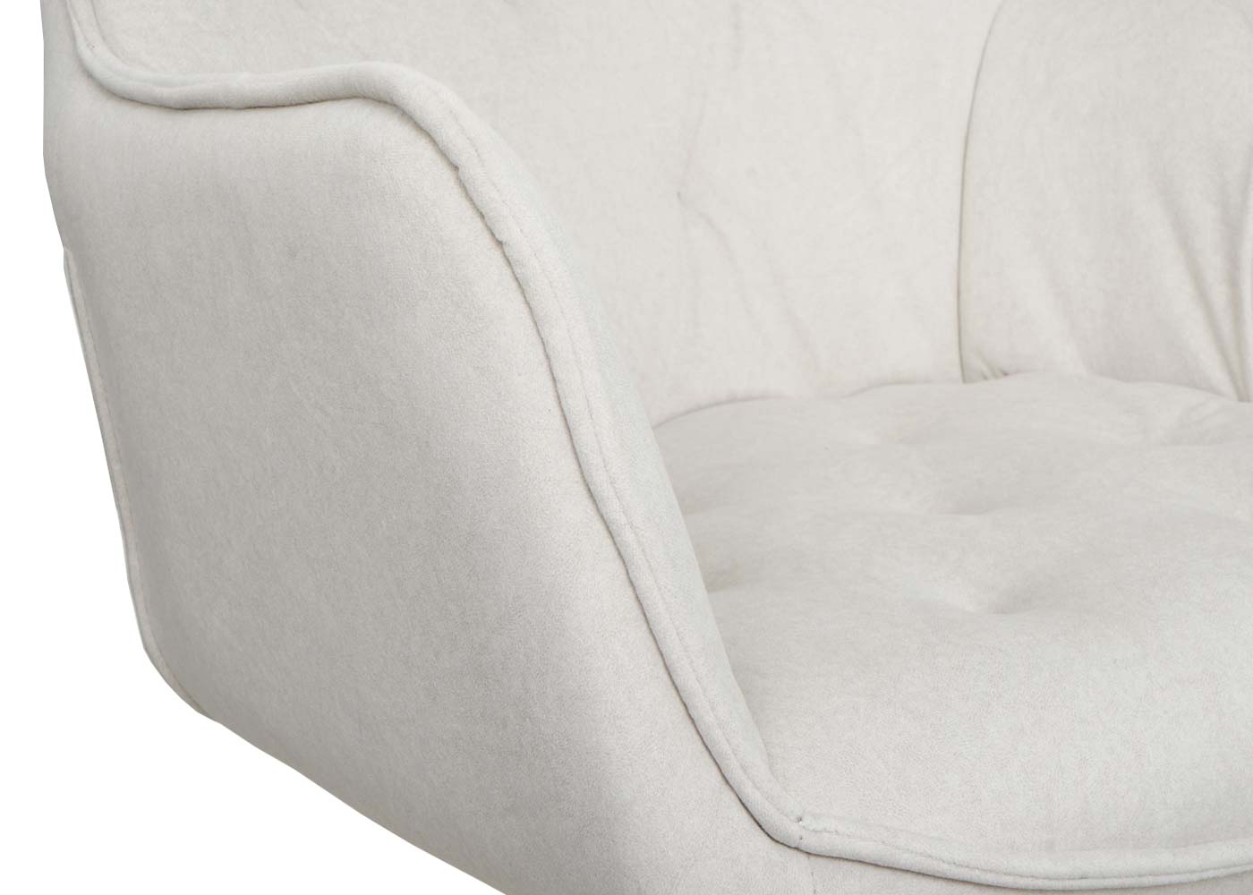 Cosmo Casa - Set van 6 Eetkamerstoelen - Gestoffeerd - Textiel - Crème-Beige